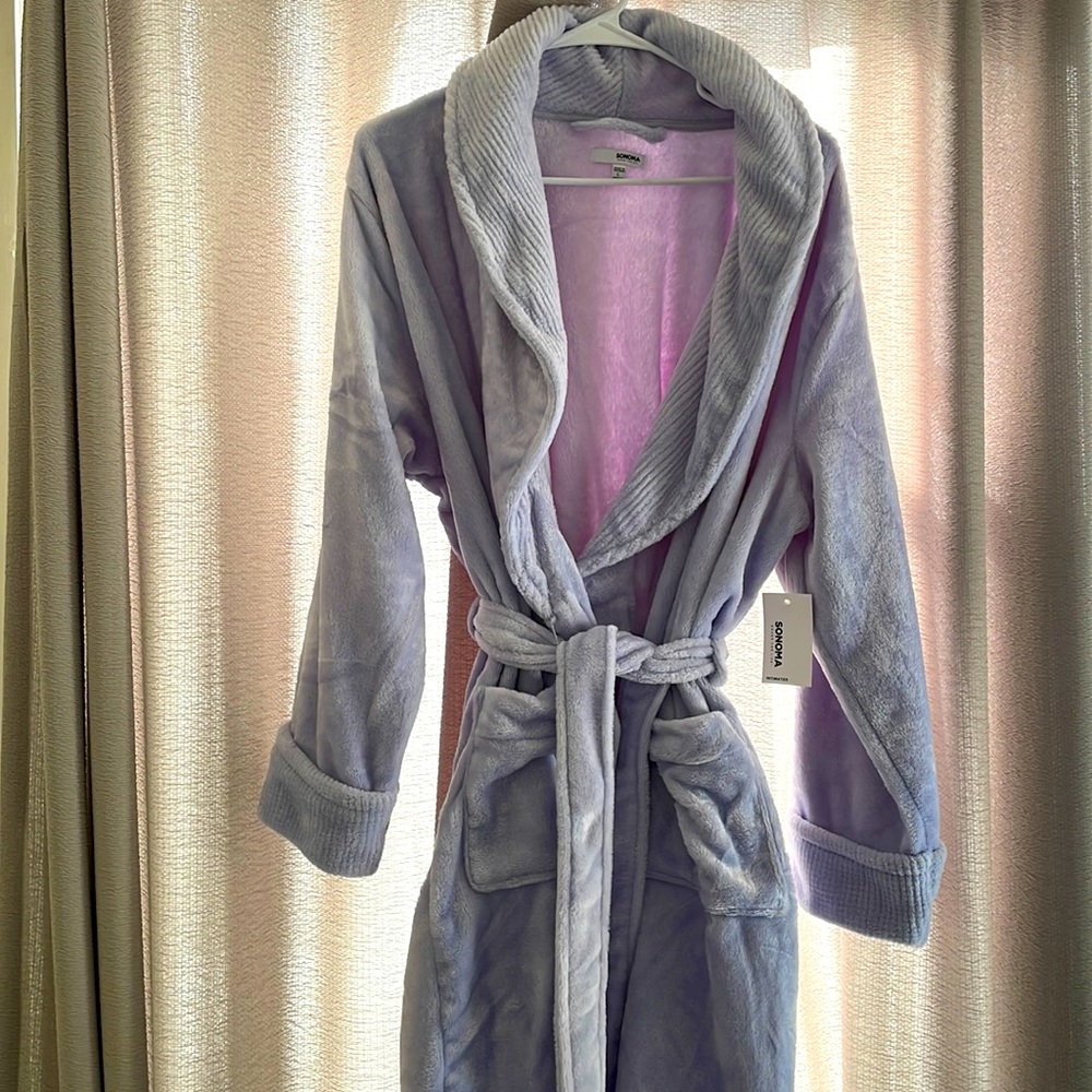 COPY - Light blue plush robe.  New with tags!